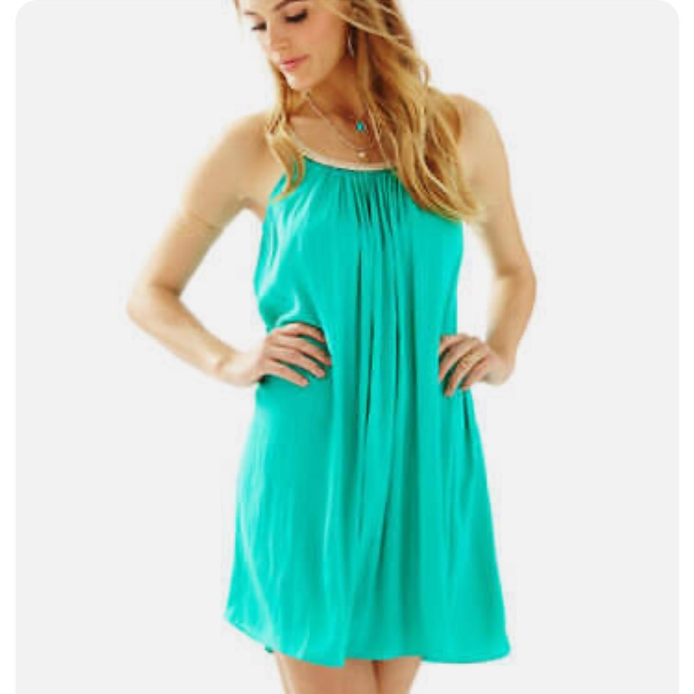 NWT Lilly Pulitzer Lagoon Green Sienna Dress Size Large
